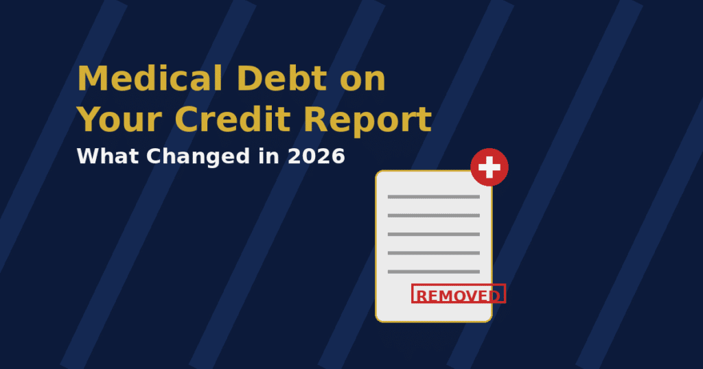 Medical bill and credit report showing 2026 medical debt reporting changes